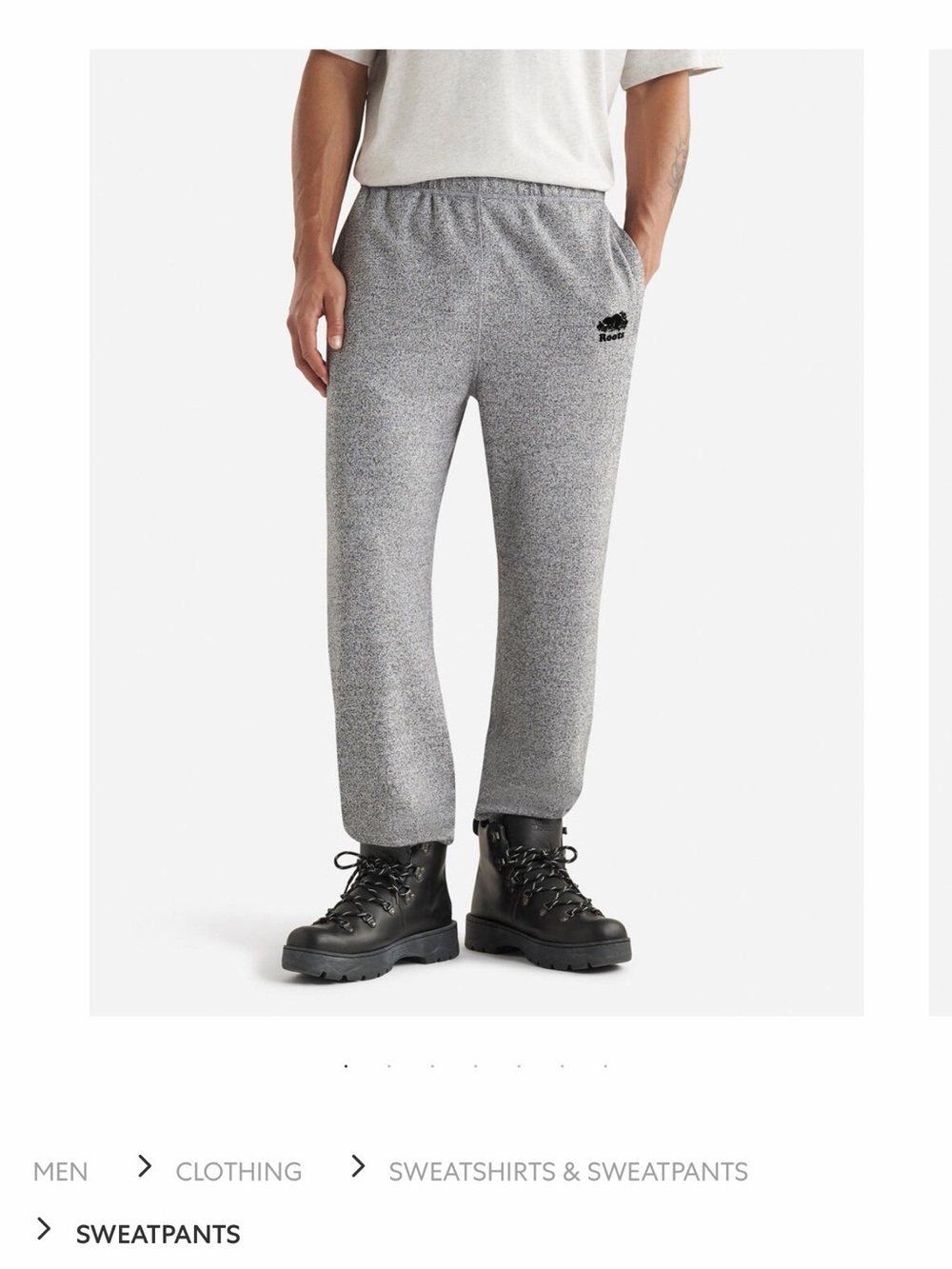 Roots Men's Heather Gray Sweatpants with Logo